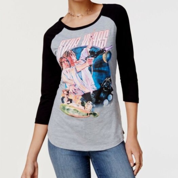 Star Wars Tops - Star Wars Juniors Graphic-Print Baseball Top M
